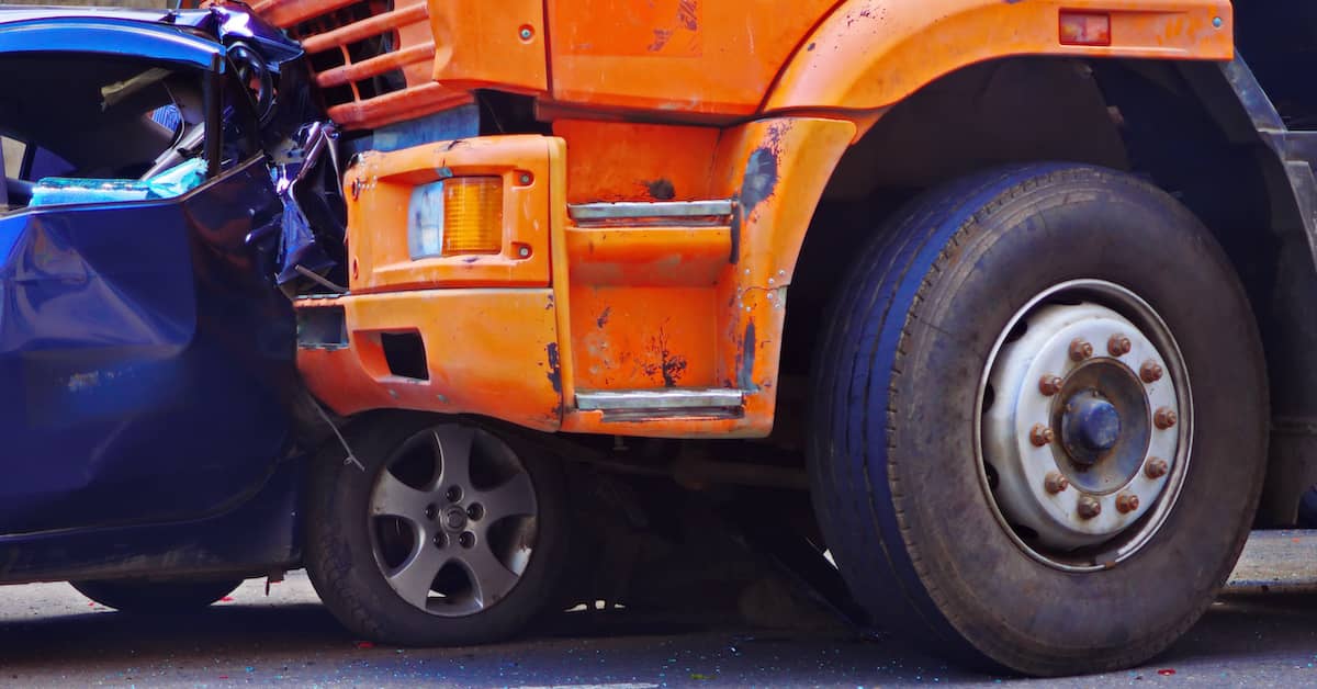 Large truck has rear-ended a car. | Maggiano, DiGirolamo & Lizzi