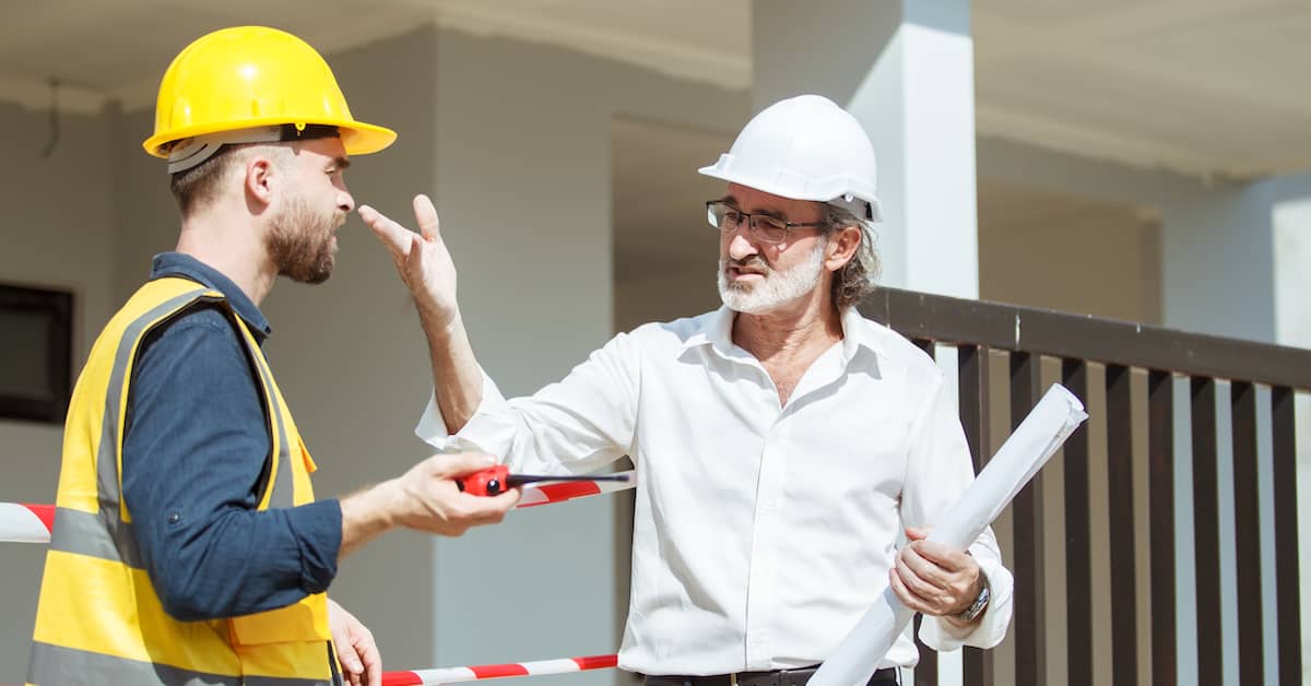 Contractor and site manager arguing. | Maggiano, DiGirolamo & Lizzi